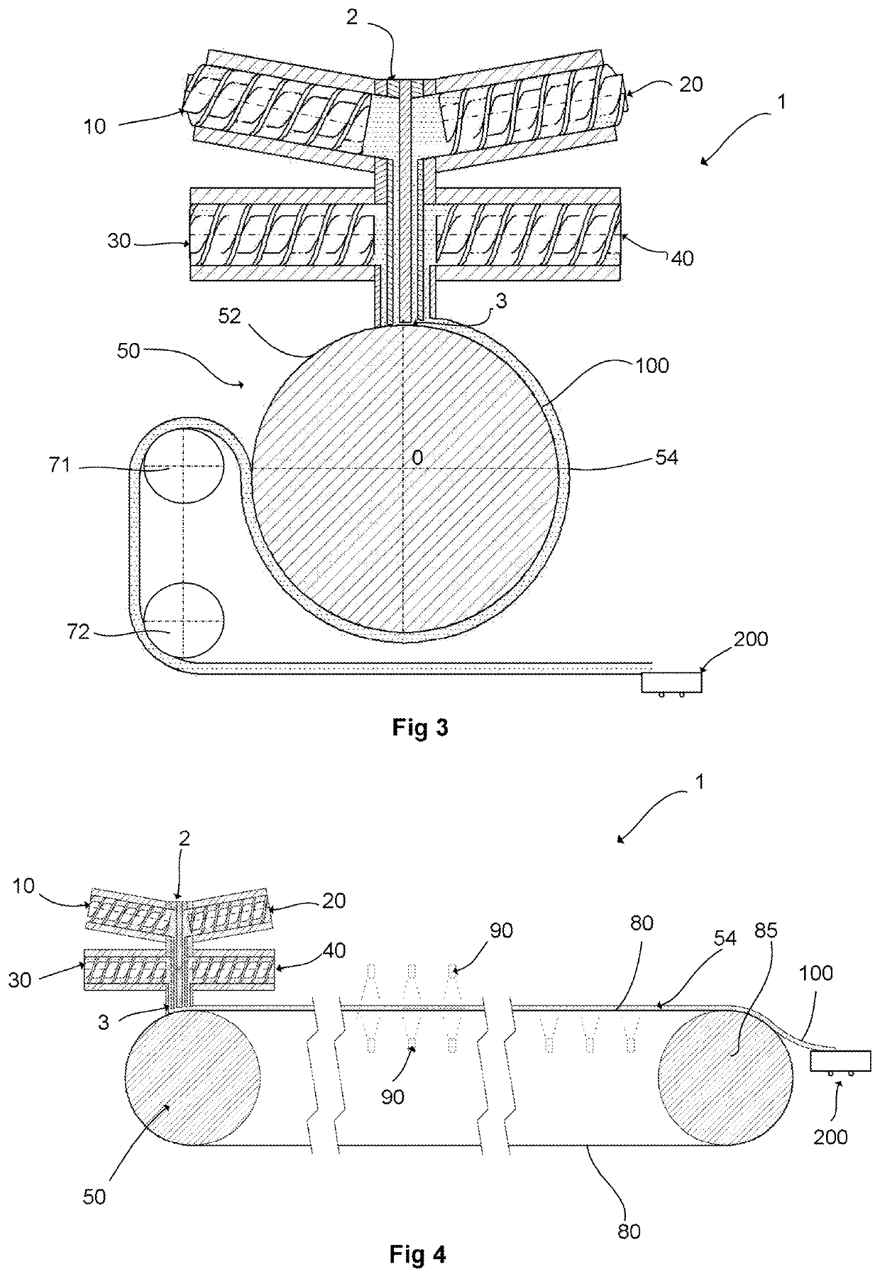 Coextrusion machine for elastomeric compounds, and method for manufacturing a profiled element strip