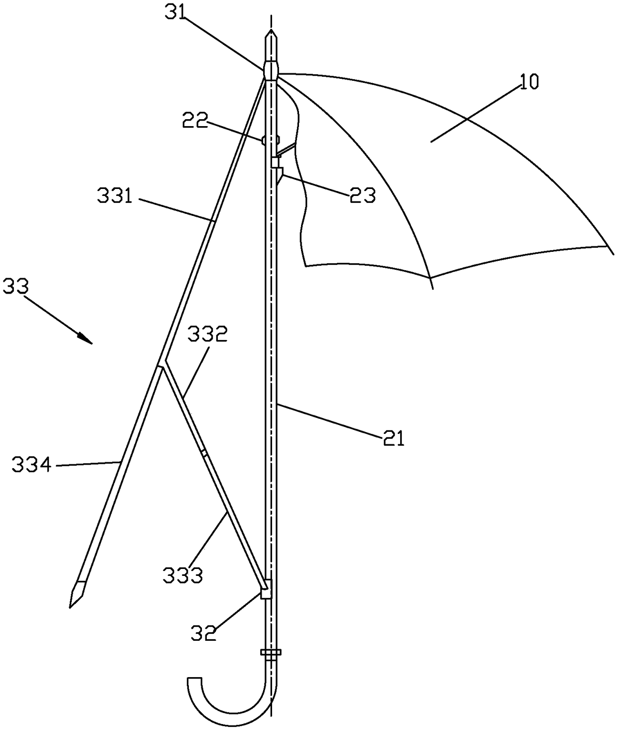 Umbrella skeleton mechanism, umbrella stand rod and manufacturing method thereof