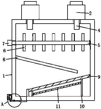 Automatic material putting device for chicken and duck breeding
