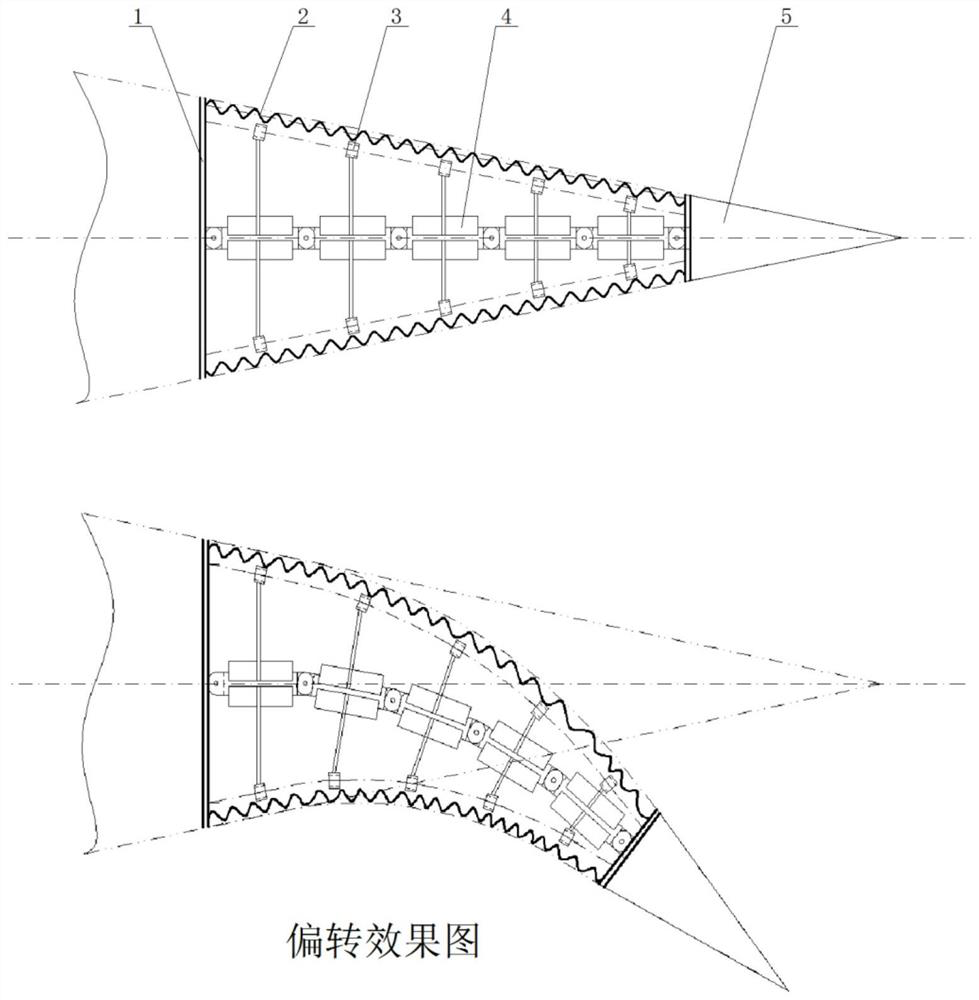 Variable-camber trailing edge sectional type wing rib and flexible skin supporting and connecting structure