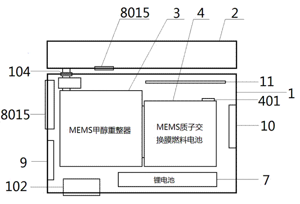 MEMS (Micro-Electromechanical Systems) methanol reforming fuel cell system