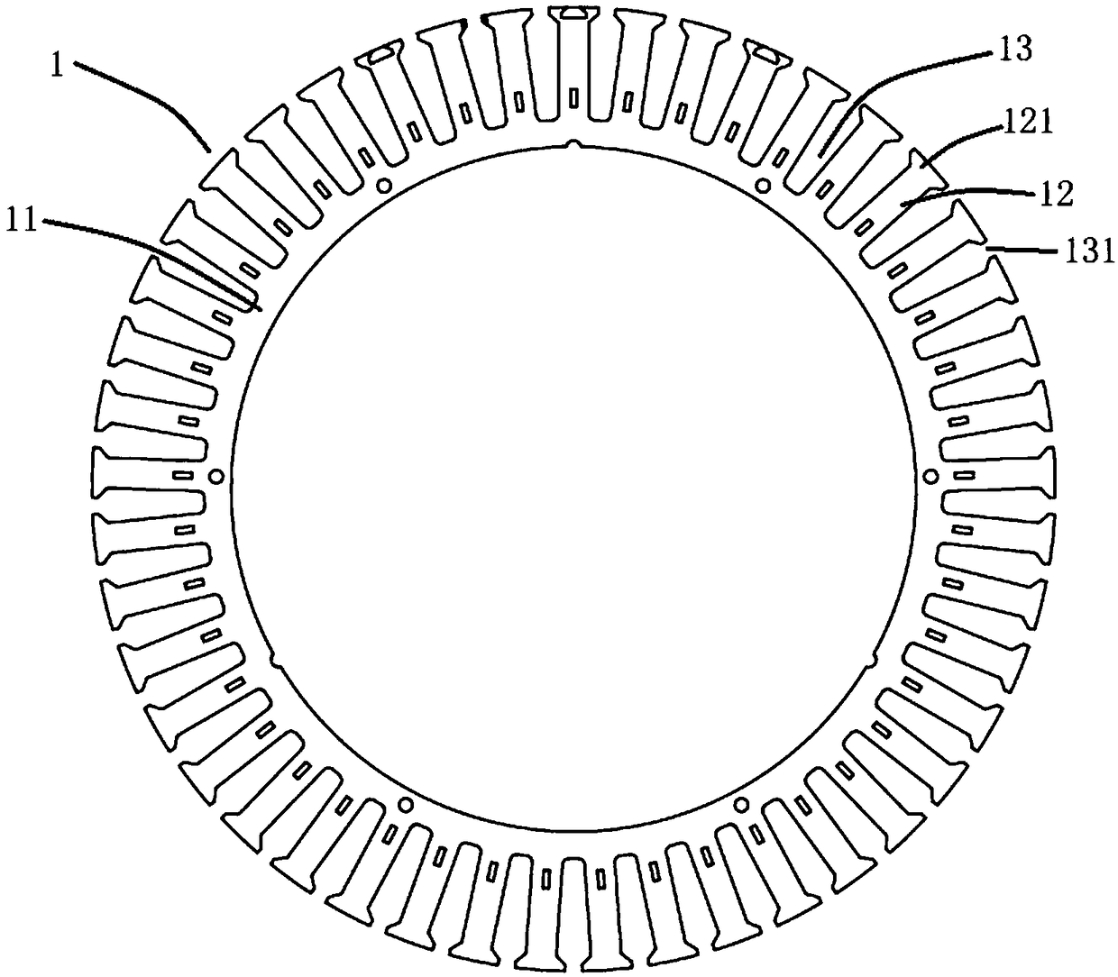 Electric vehicle hub motor stator and manufacturing method thereof