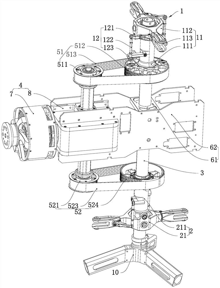 Coaxial helicopter capable of reducing kinetic energy loss of spin forced landing