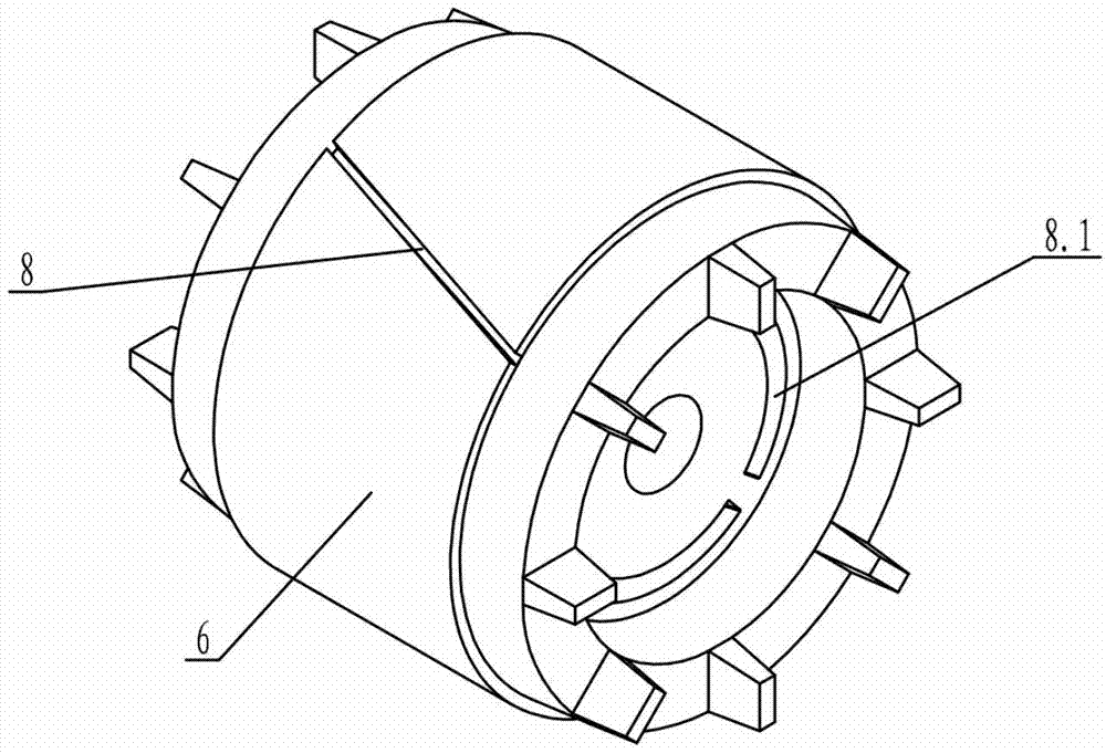 Structure of rotor of three-phase permanent-magnet synchronous motor