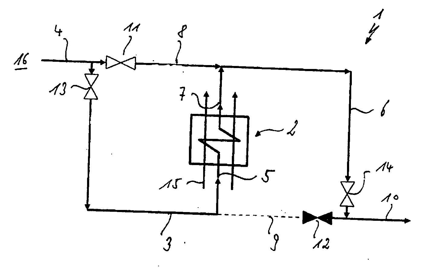 Device with a heat exchanger and method for operating a heat exchanger of a steam generating plant
