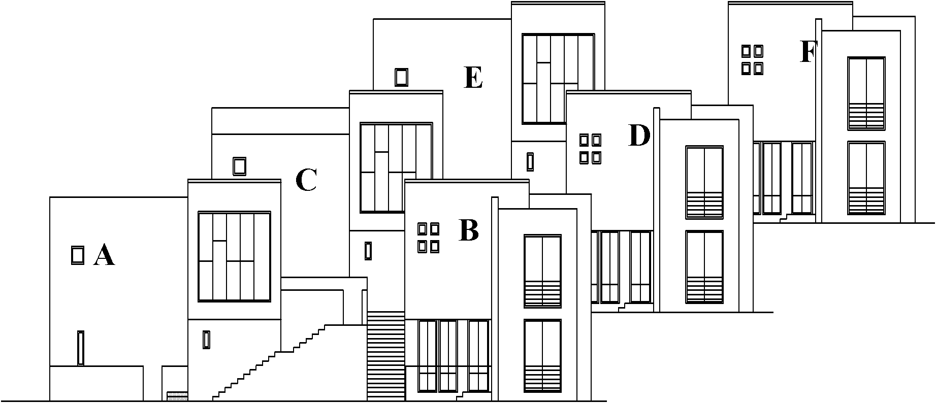 Combined type dwelling with cascade compounds in mountainous region