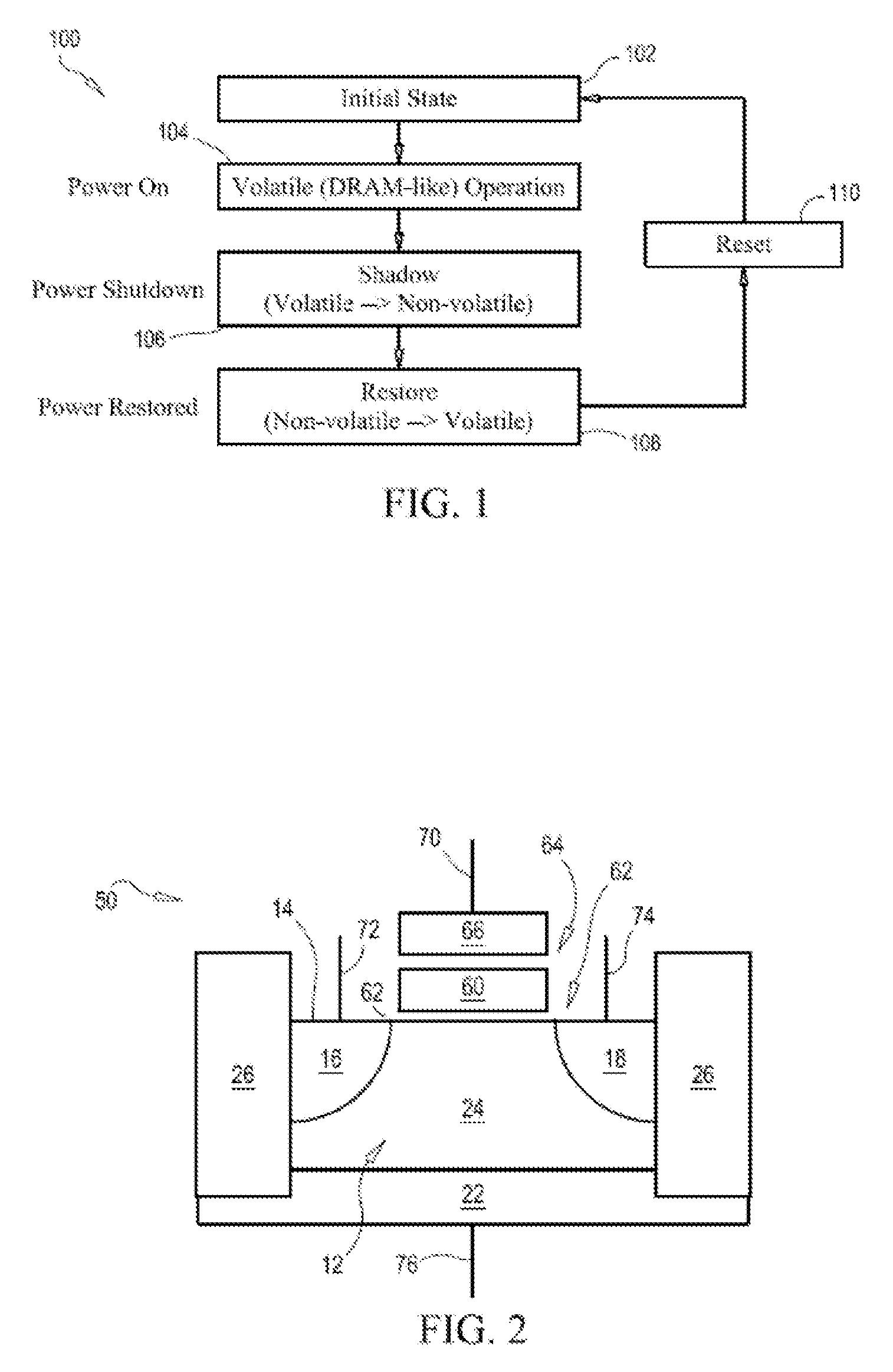 Semiconductor memory having both volatile and non-volatile functionality and method of operating