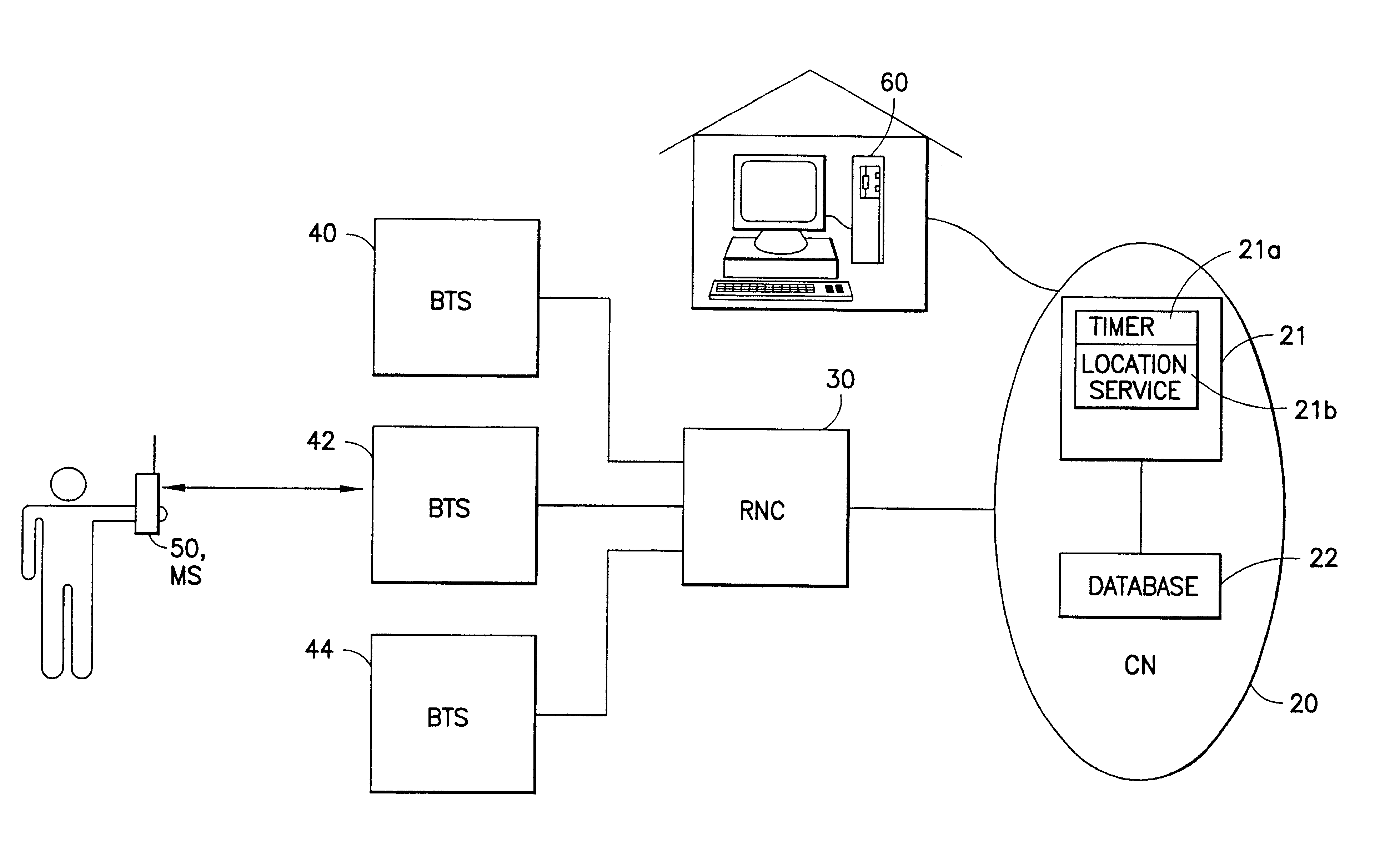 Apparatus and method for measuring and recording movement of a mobile station using a mobile network