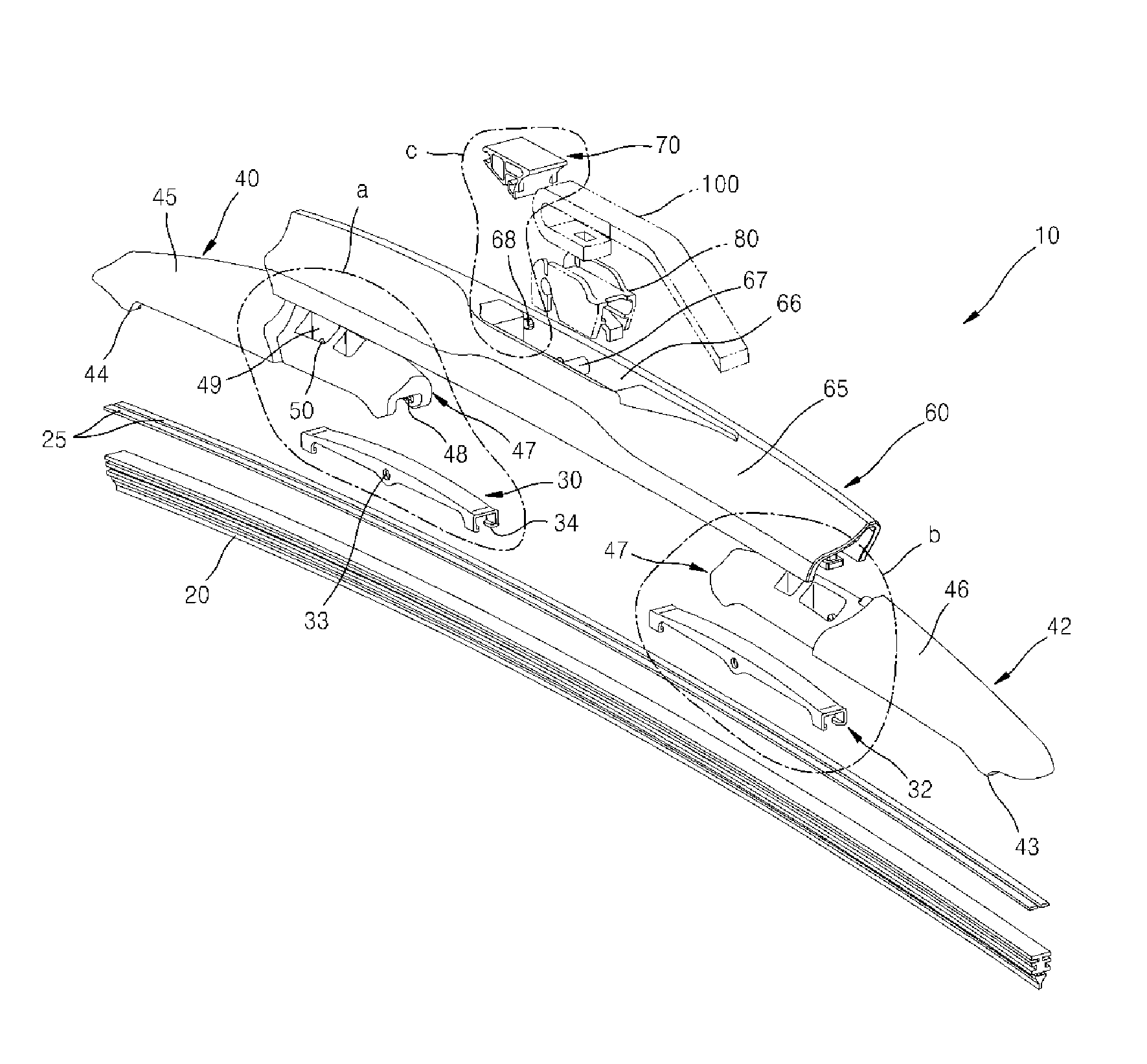 Wiper for vehicle having improved assembling efficiency and reduced weight