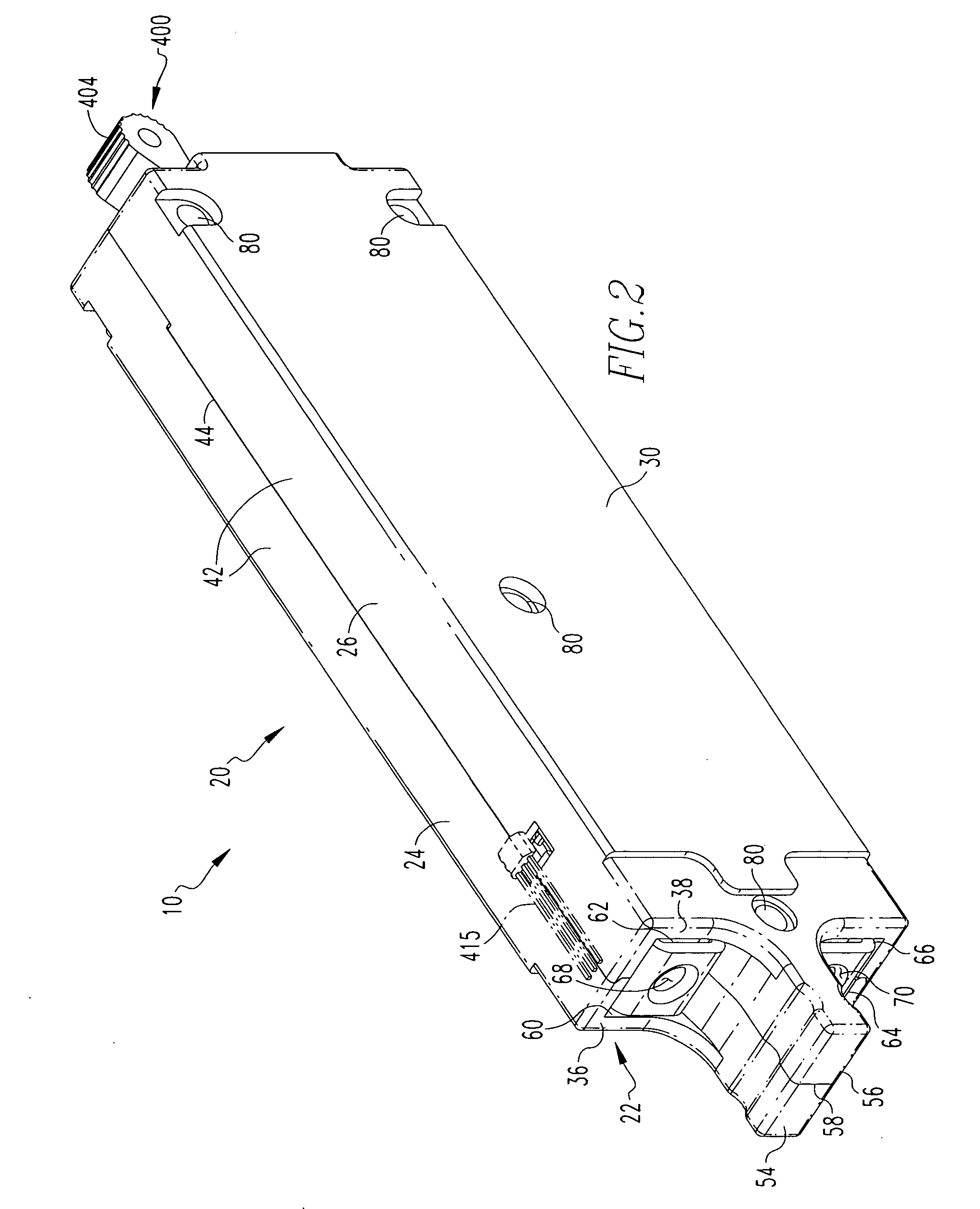 Handle assembly having an integral slider therefor and electrical switching apparatus employing the same
