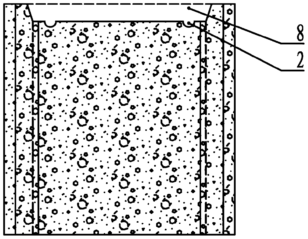 Construction technology for grouting type building blocks with aligned seams and assembled vertical holes