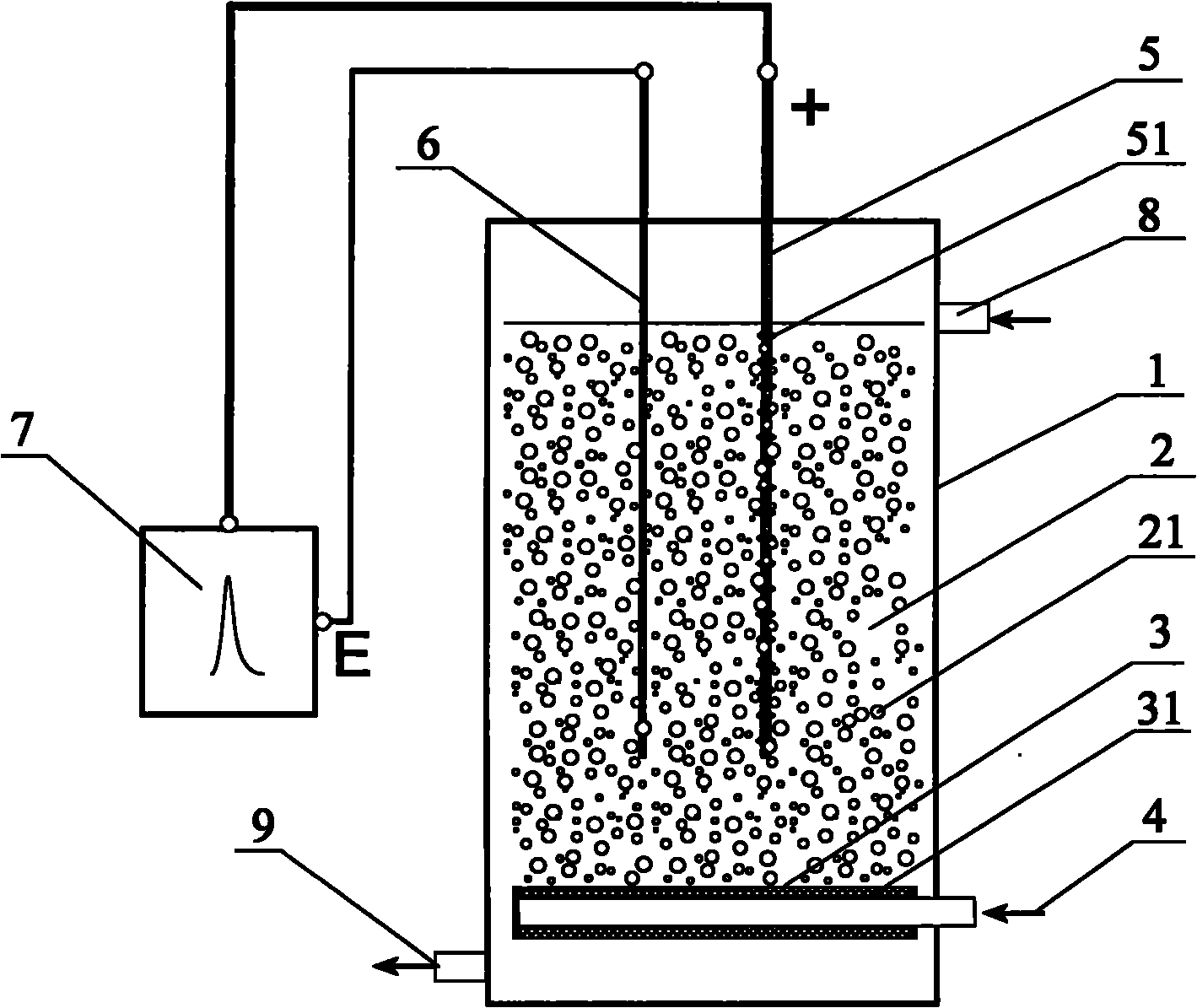 Water treatment device for combining low-temperature plasma and air oxidation