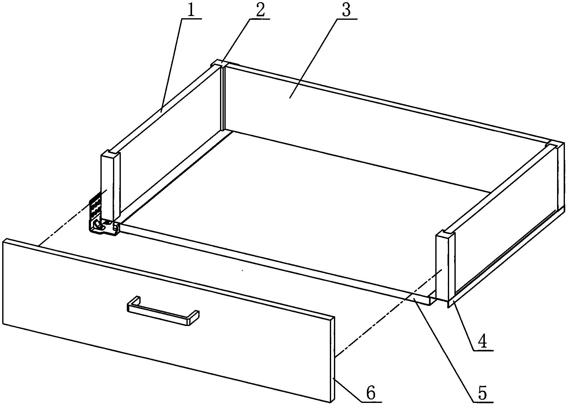 Drawer slide rail for furniture