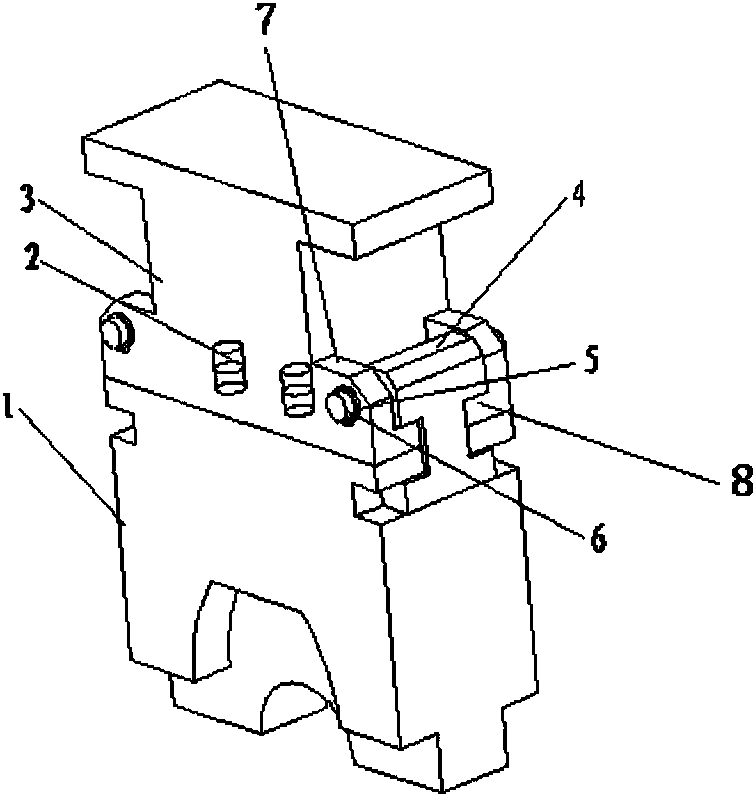 Connecting device suitable for forging die for large upsetting forging crankshaft and using method thereof