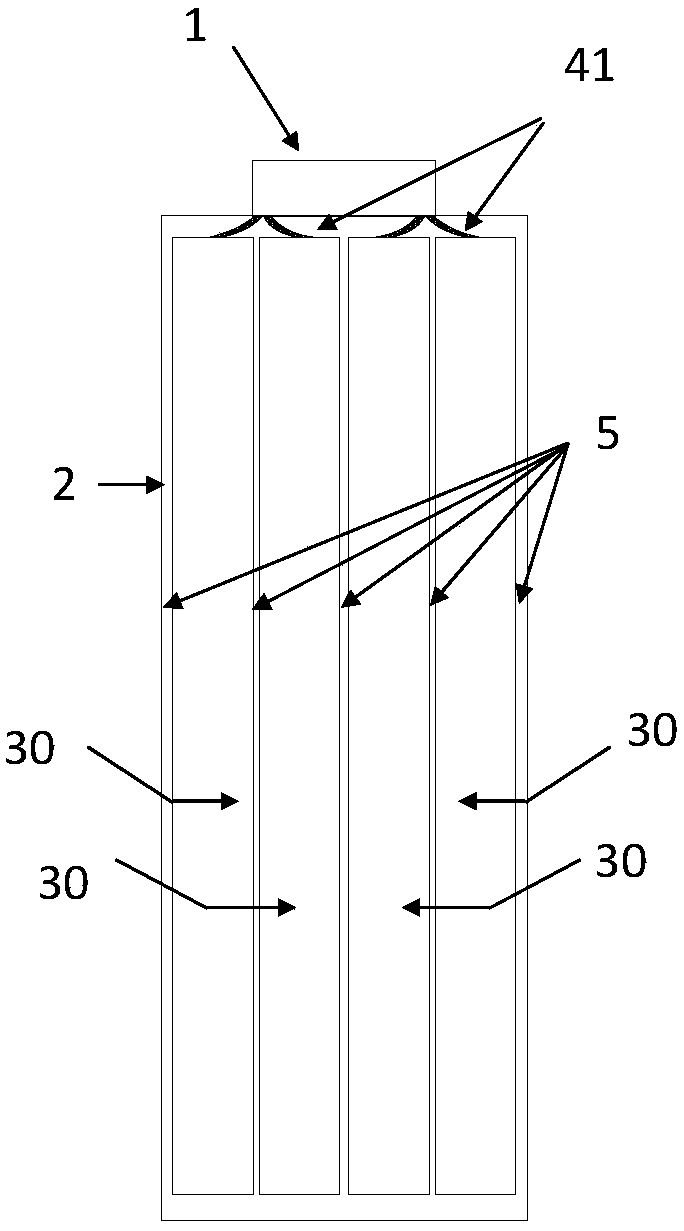 Lithium-ion battery internally provided with heat dissipation structure