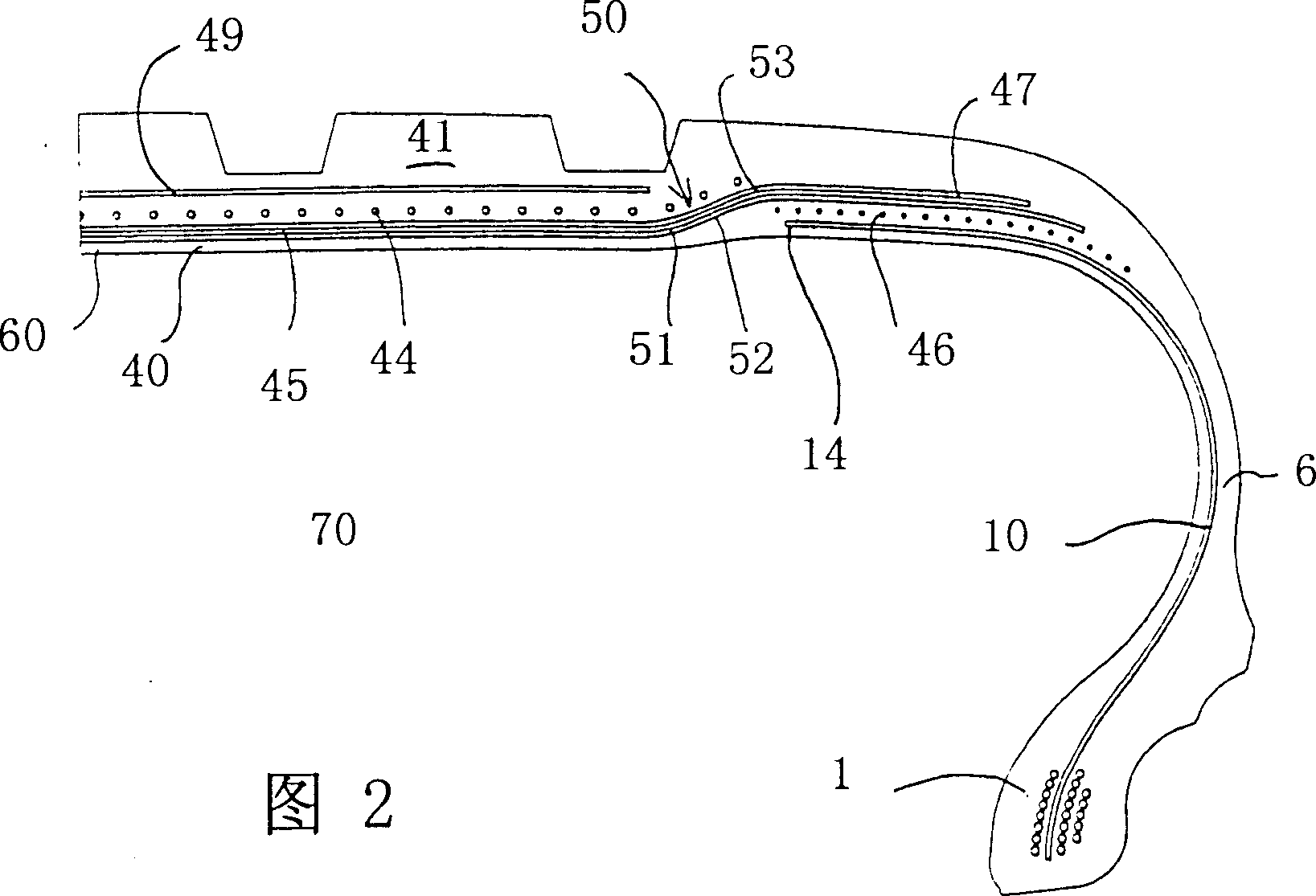 Double half-carcass tyre with lowered crown reinforcements