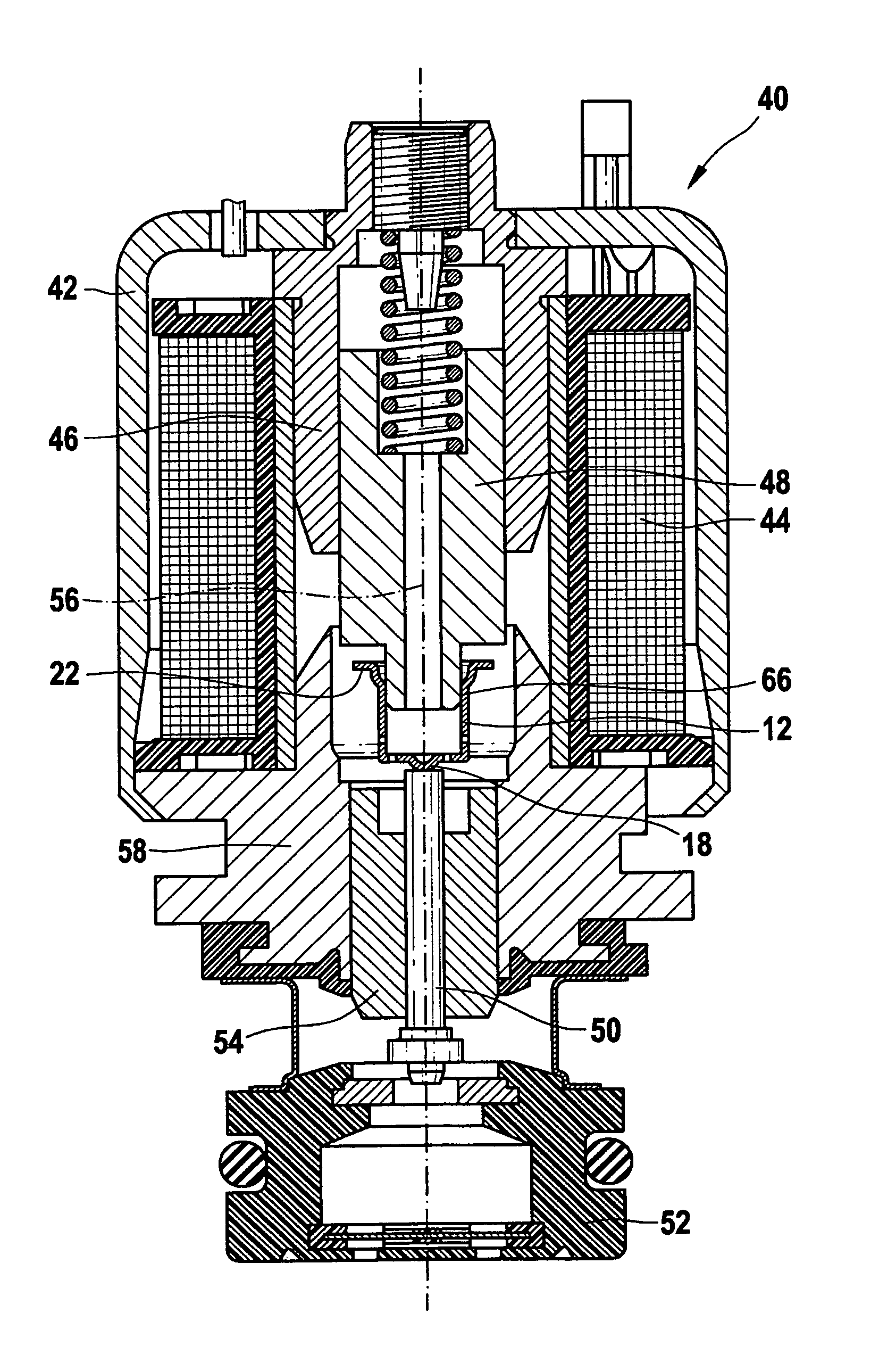 Device for damping the armature stroke in solenoid valves