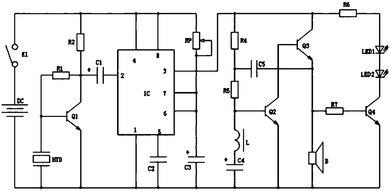 Alarm system with acousto-optic early-warning design