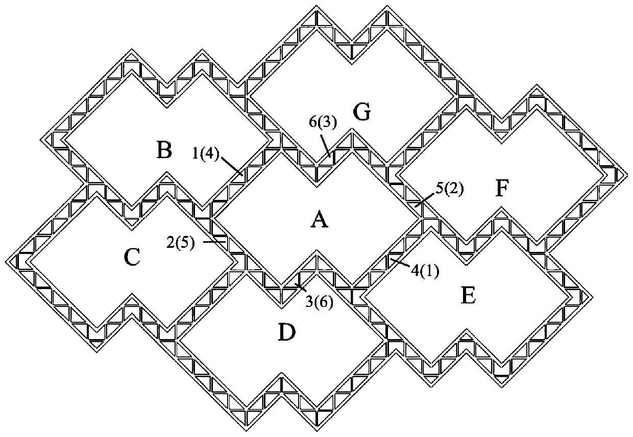 Multi-grade accordion type honeycomb structure