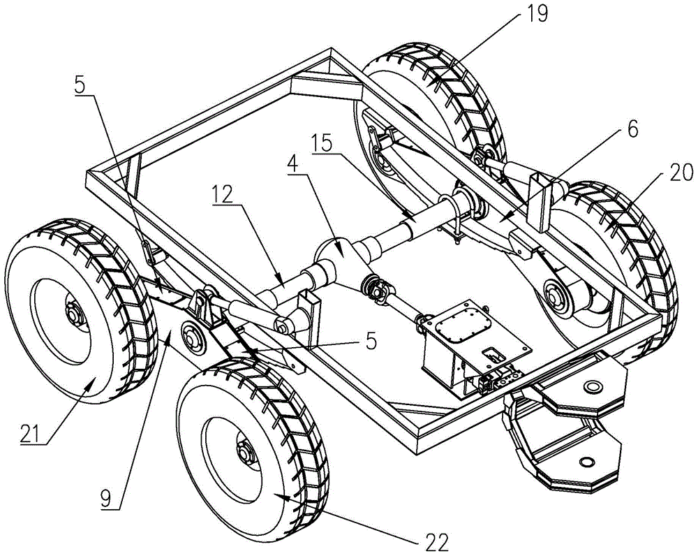 Four-wheel drive axle for obstacle-crossing vehicle