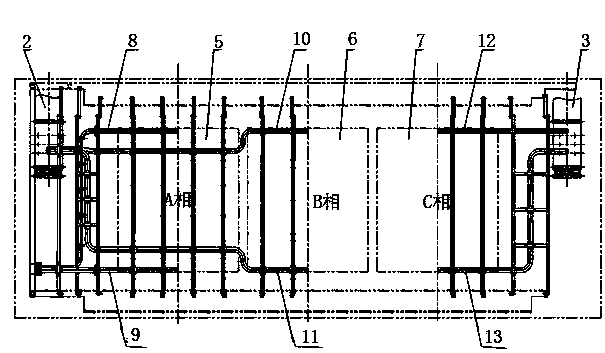Novel three-phase-integrated autotransformer switch lead arranging method