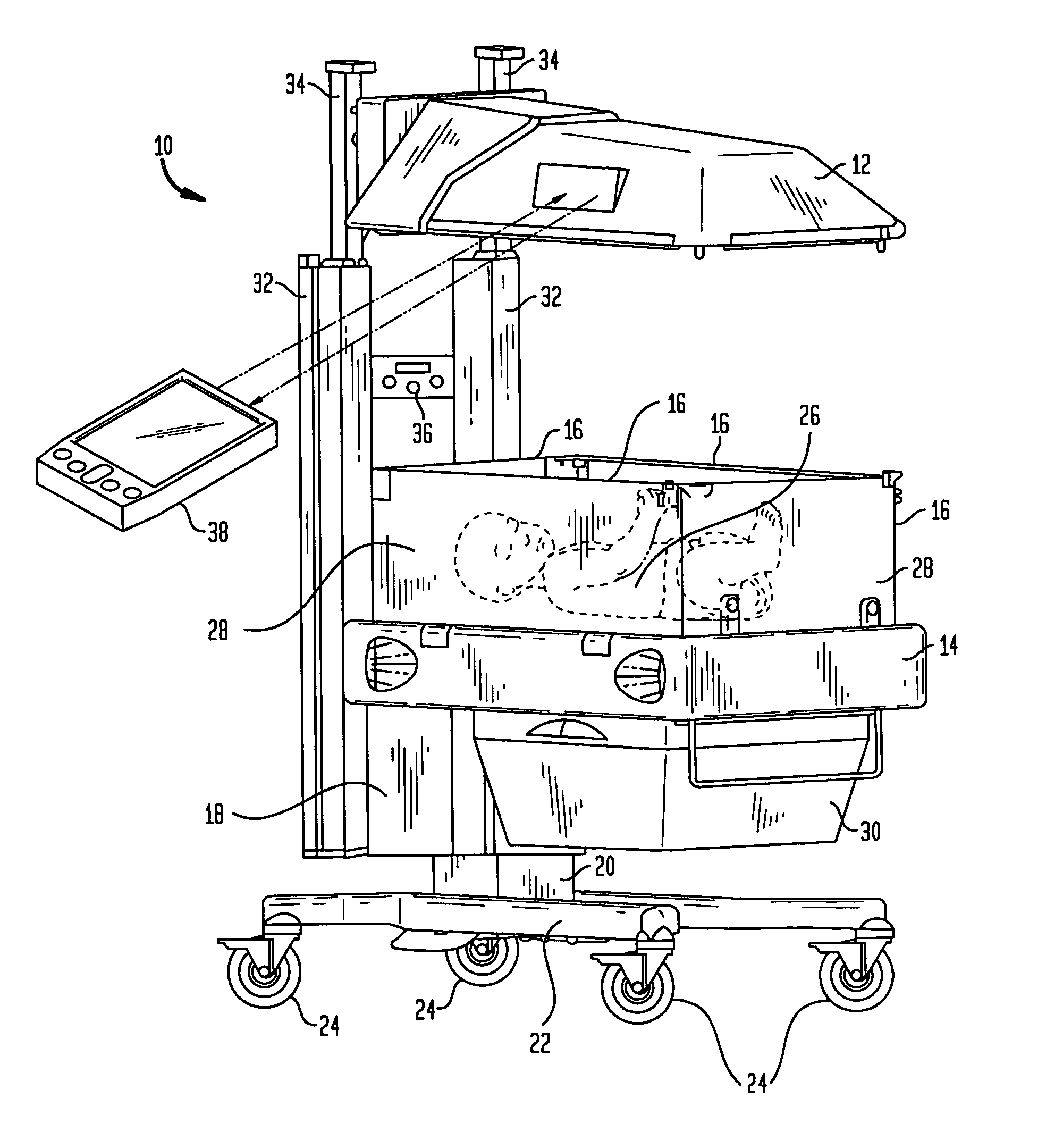 Infrared communication with infant care apparatus