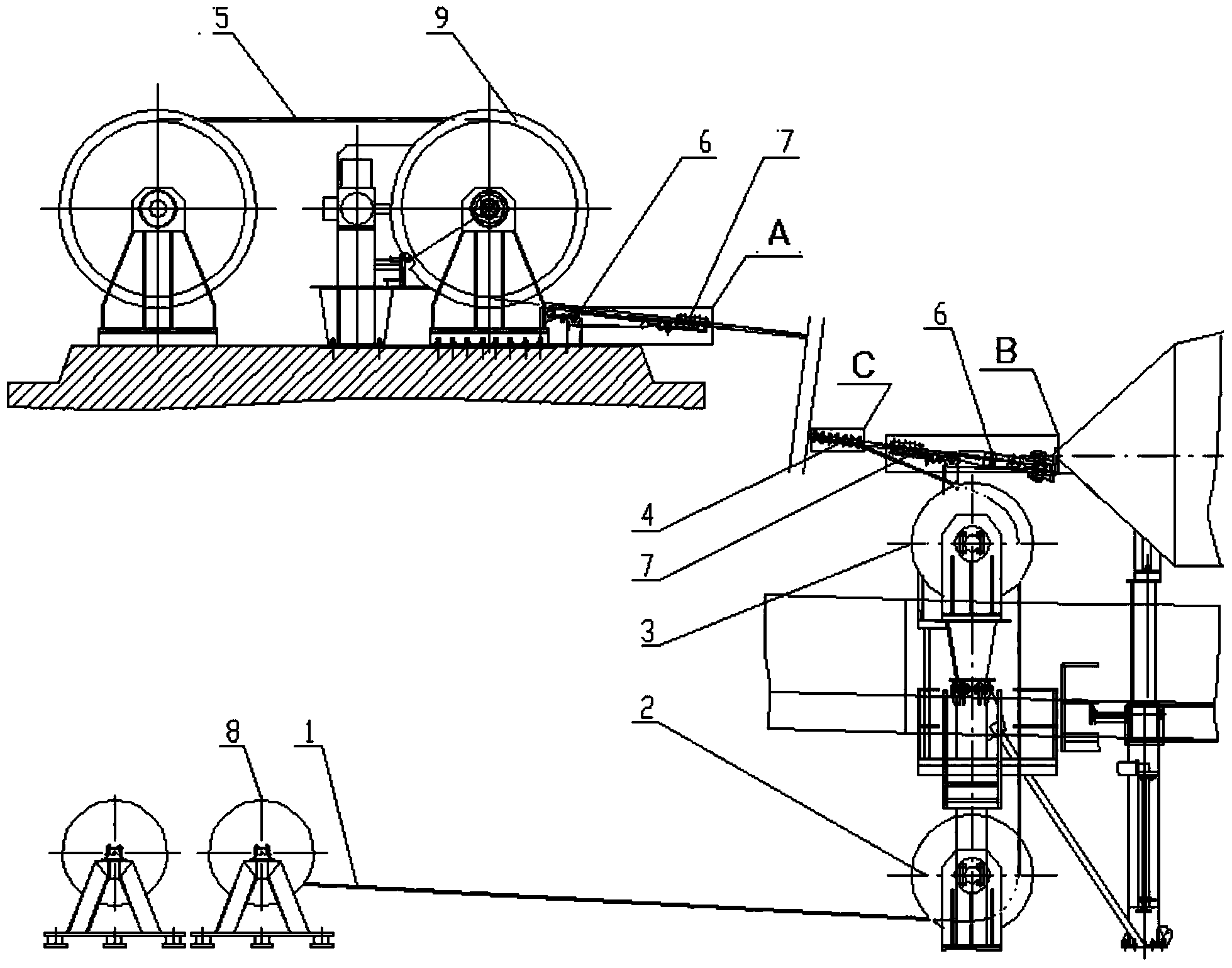 Cable-driving rope replacing mechanism