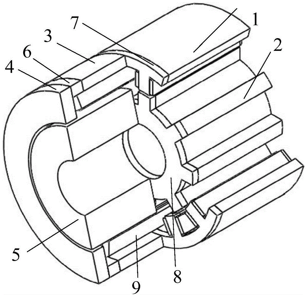 Axial permanent-magnet bias hybrid magnetic bearing switch reluctance motor