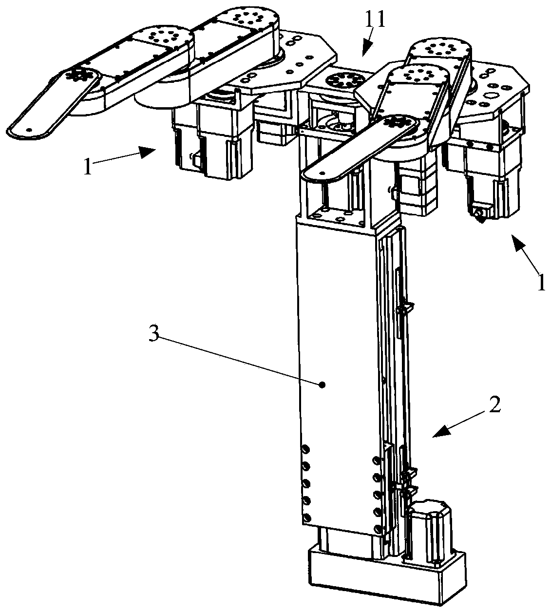 Human-like dual-arm cooperative robot based on synchronous pulley transmission