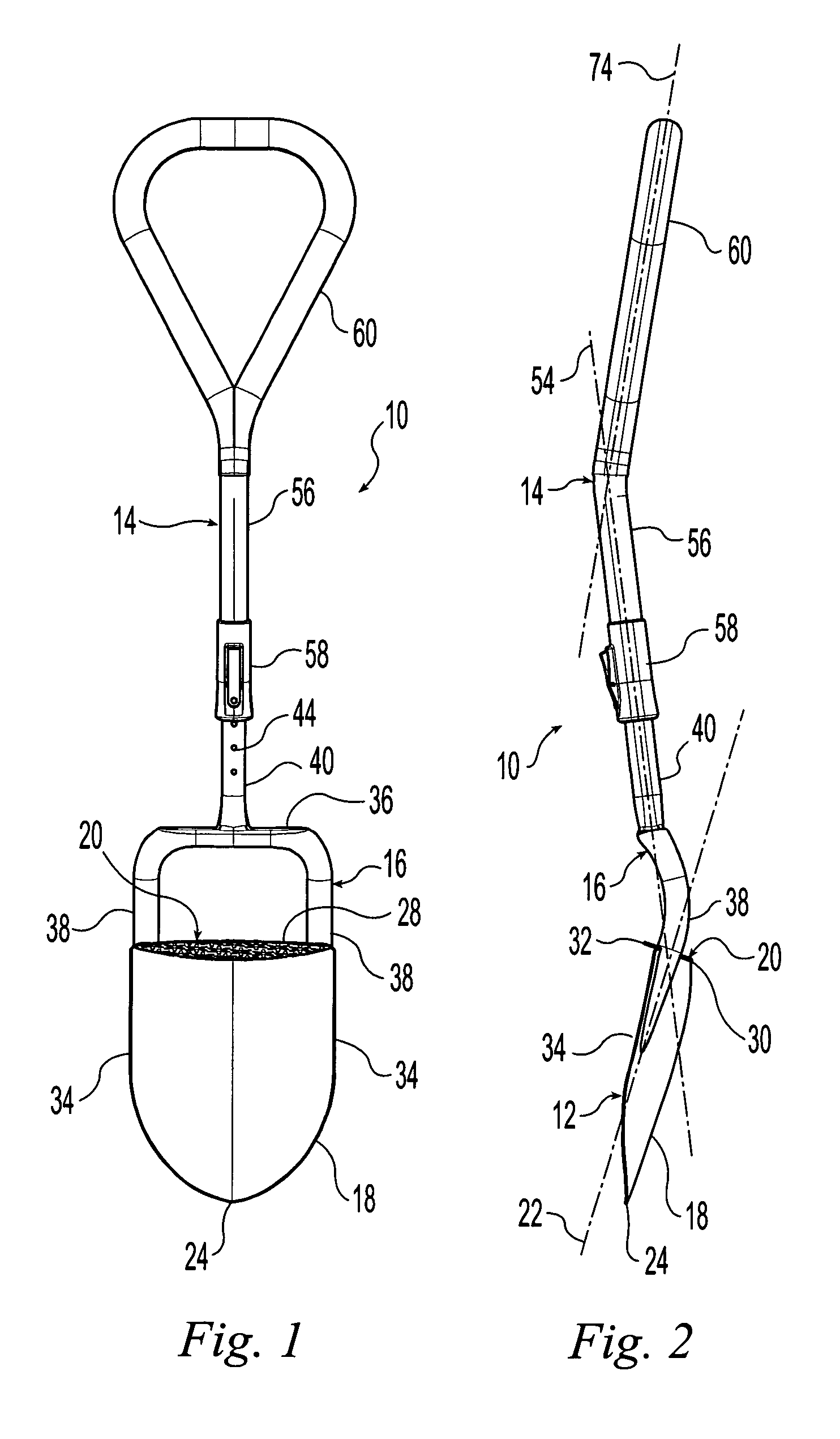 Hand-operated tool with central step