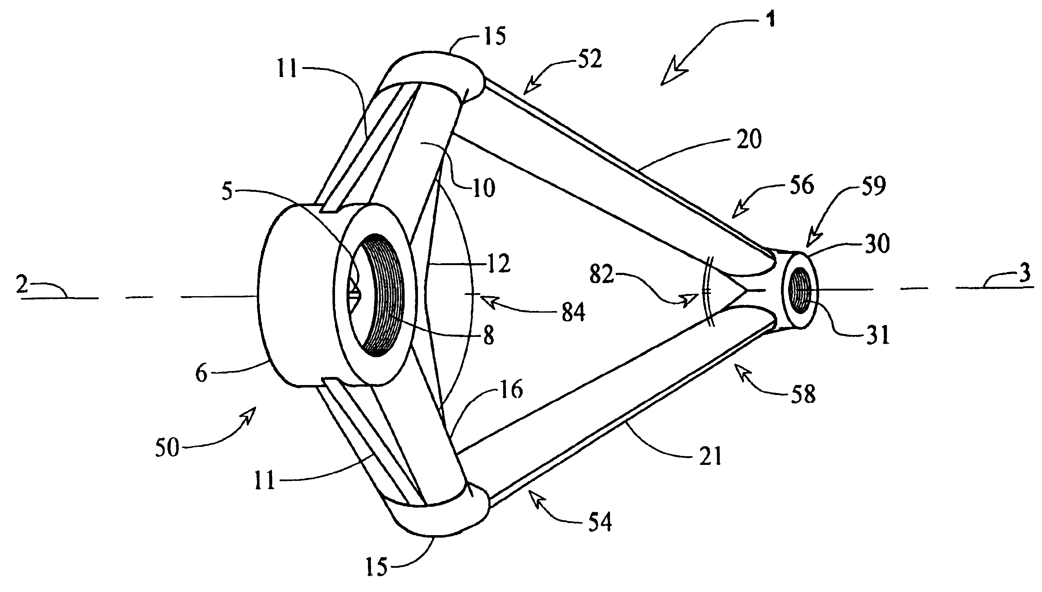 Triangulated bicycle pedal support structure