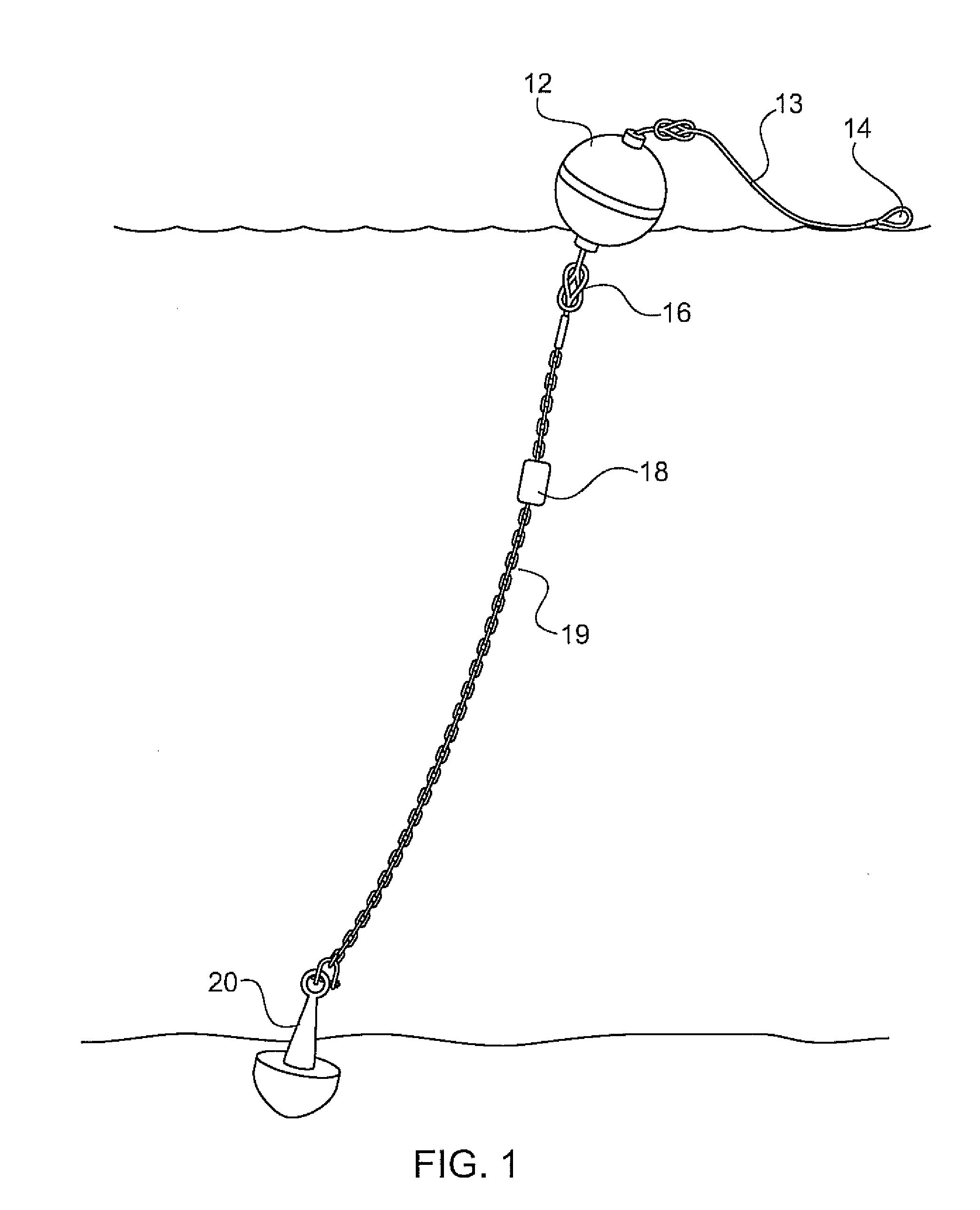 Apparatus for locating one mooring in a field of moorings