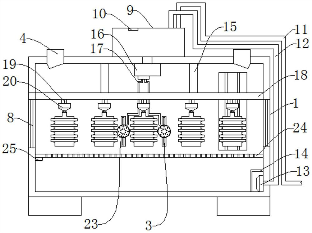 Automobile hexagonal flange bolt electrophoretic paint spraying equipment