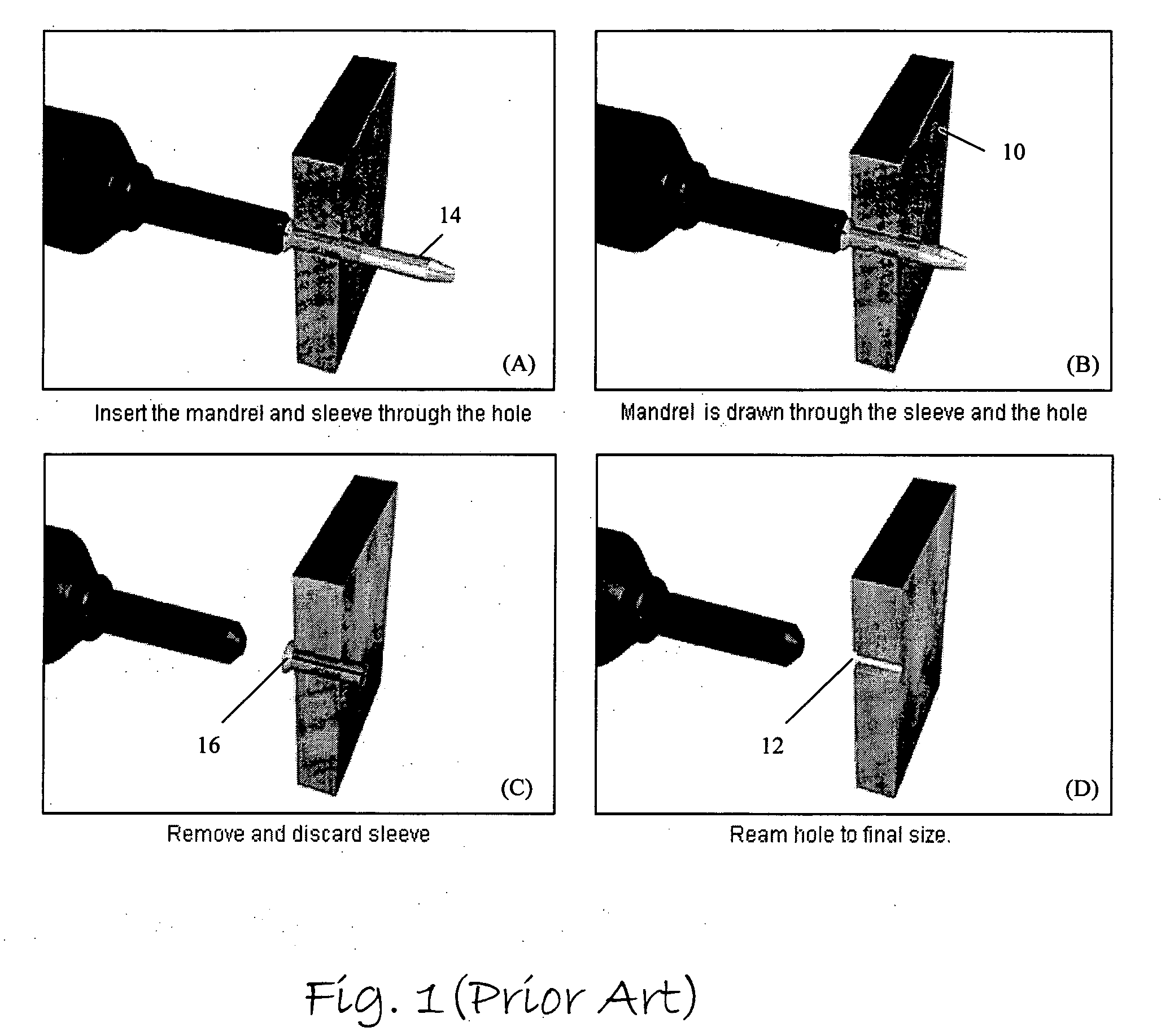 Device and method for sequentially cold working and reaming a hole