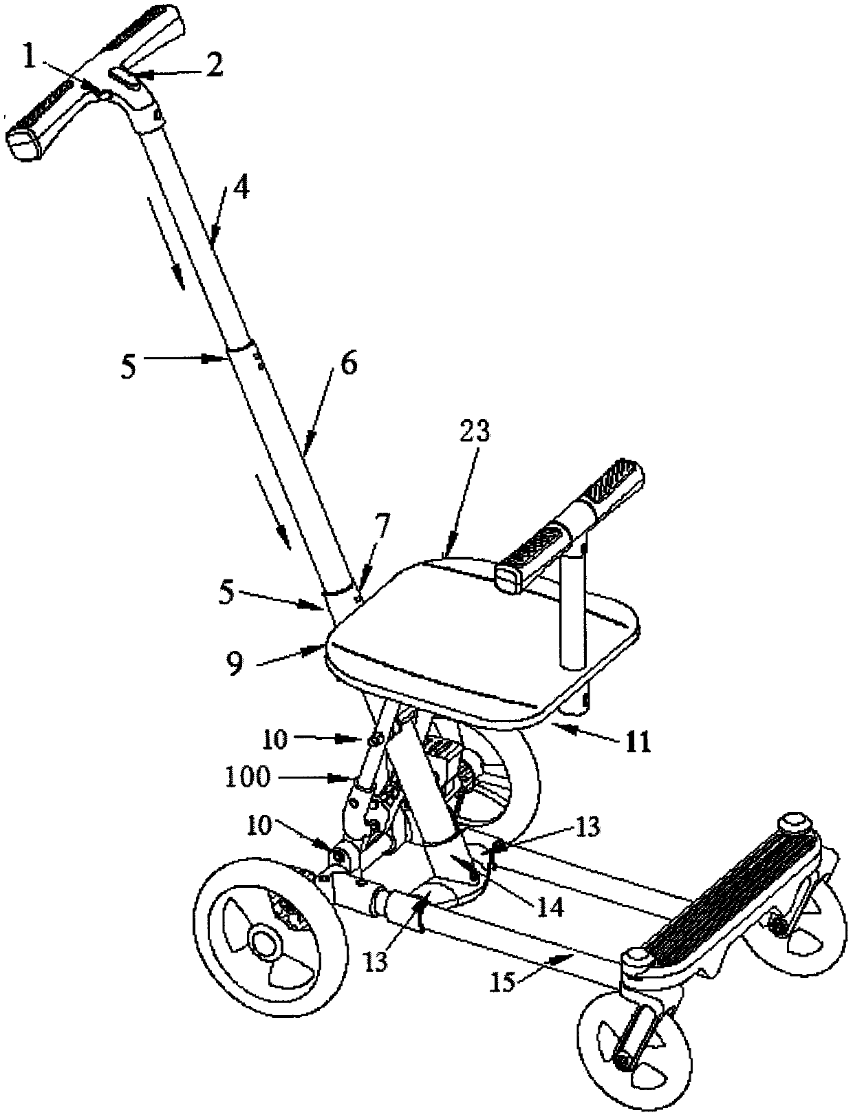 Push rod baby carriage