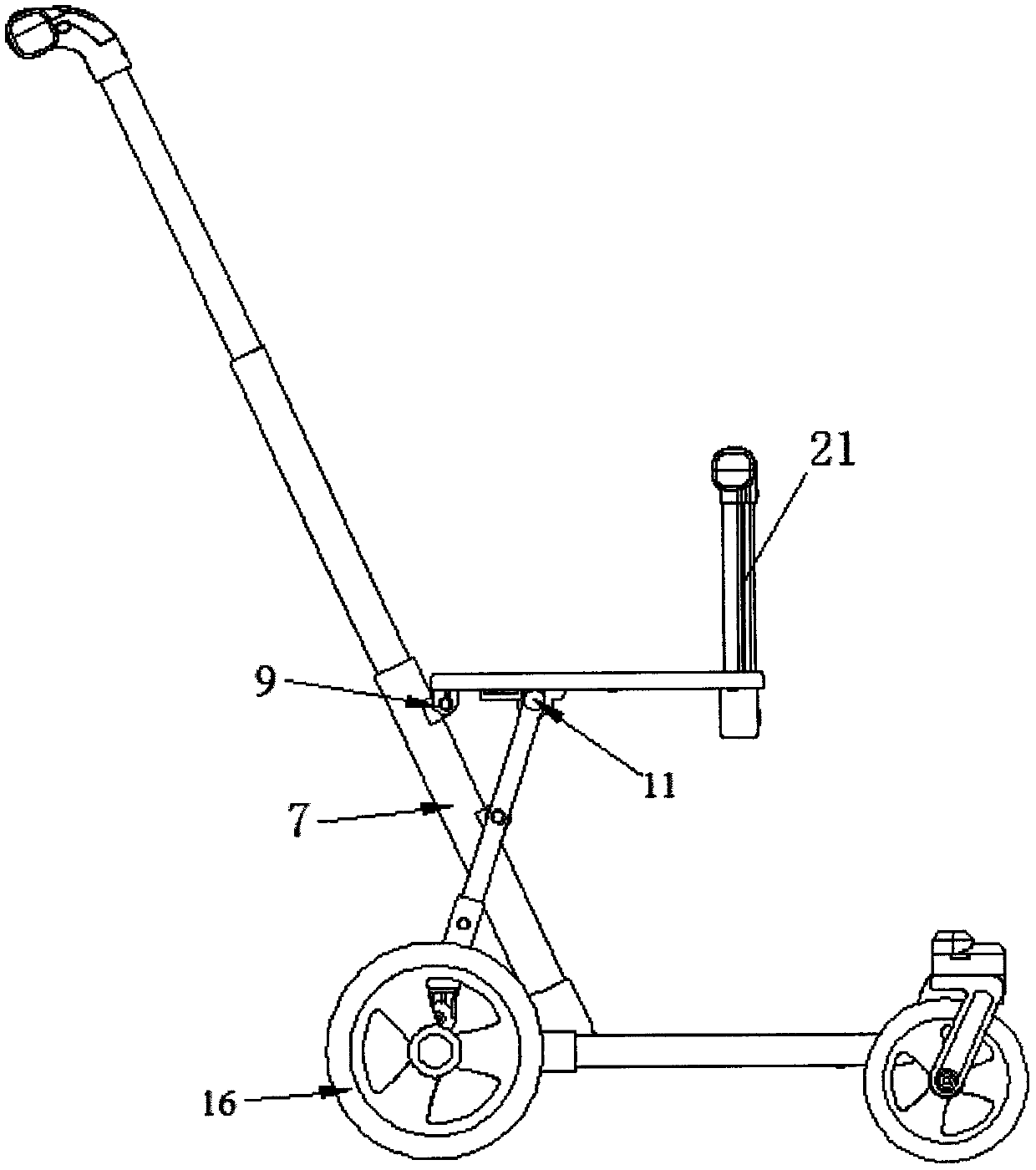 Push rod baby carriage