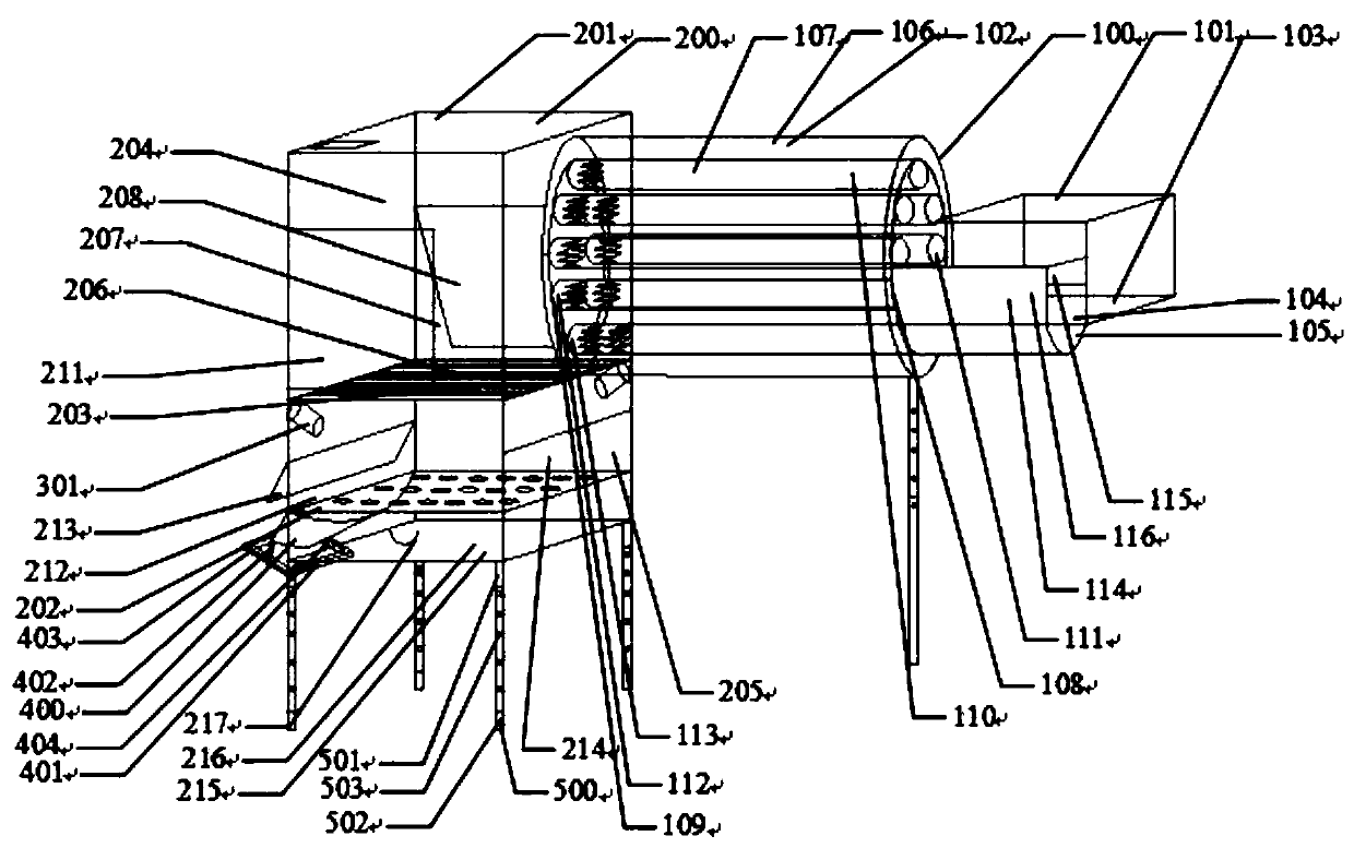 A corn thresher that can realize threshing and packaging in one