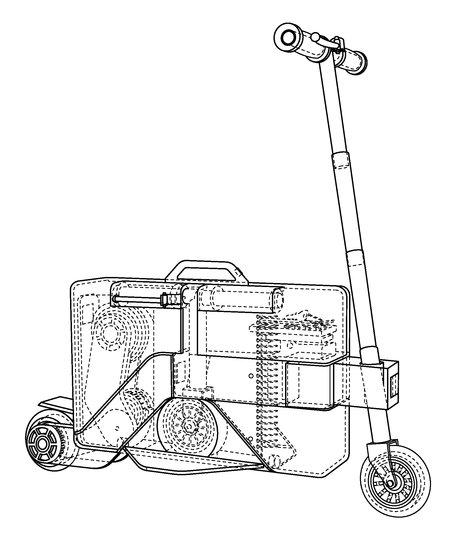 Multi-functional personal mobility device compacting to briefcase size