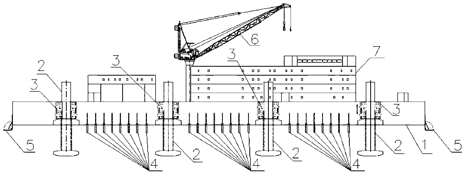 Construction method for artificial island platform