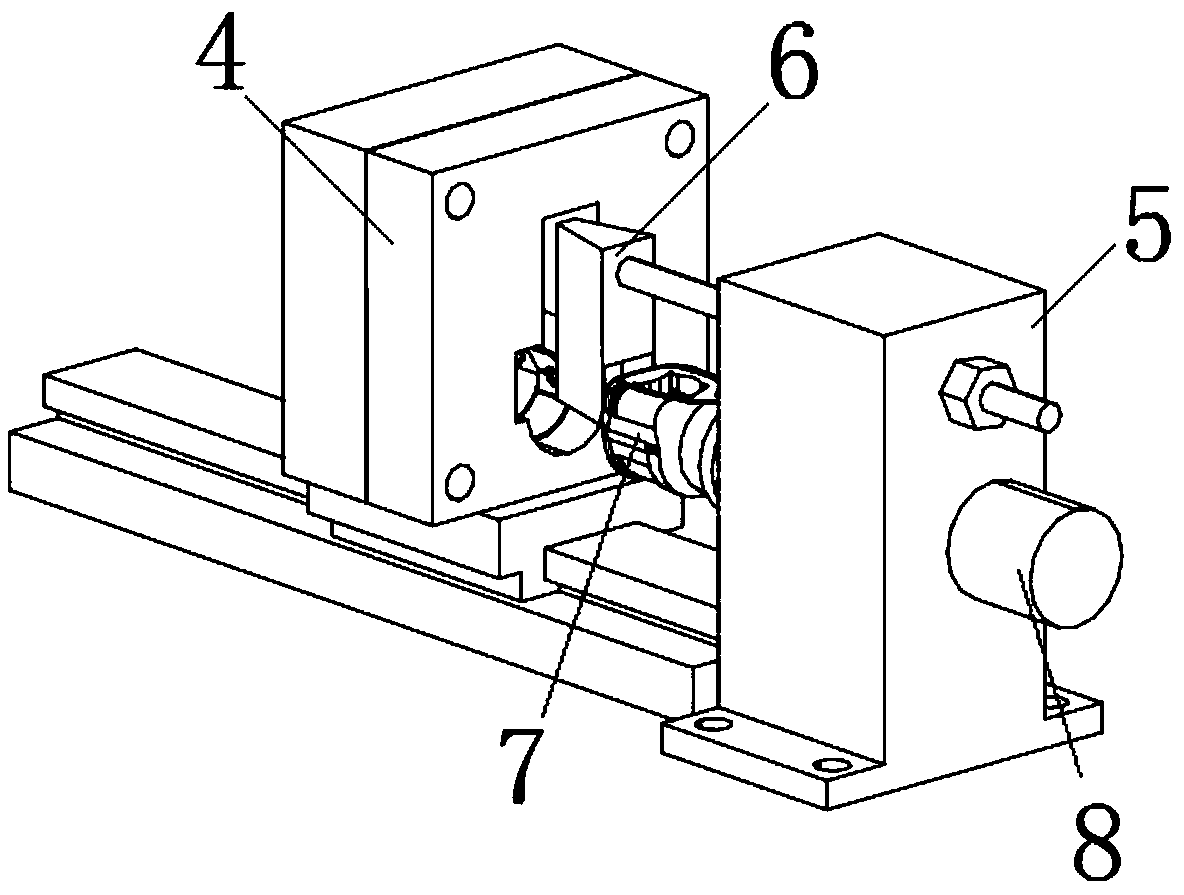 Vehicle tail door support rod bulb clamping spring pressing method