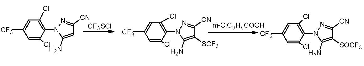 Synthesizing method for fipronil intermediates