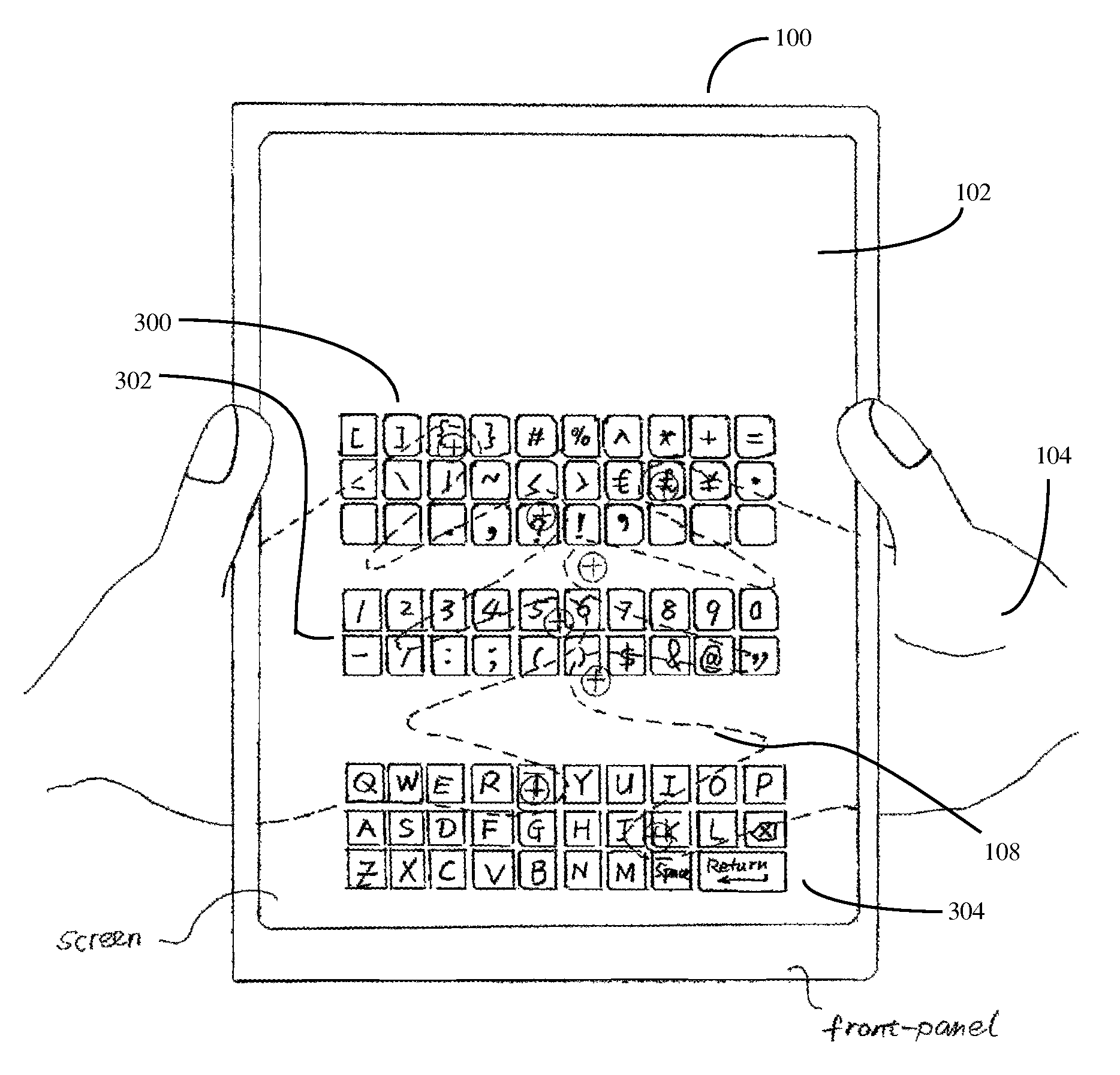 Method for user input from the back panel of a handheld computerized device