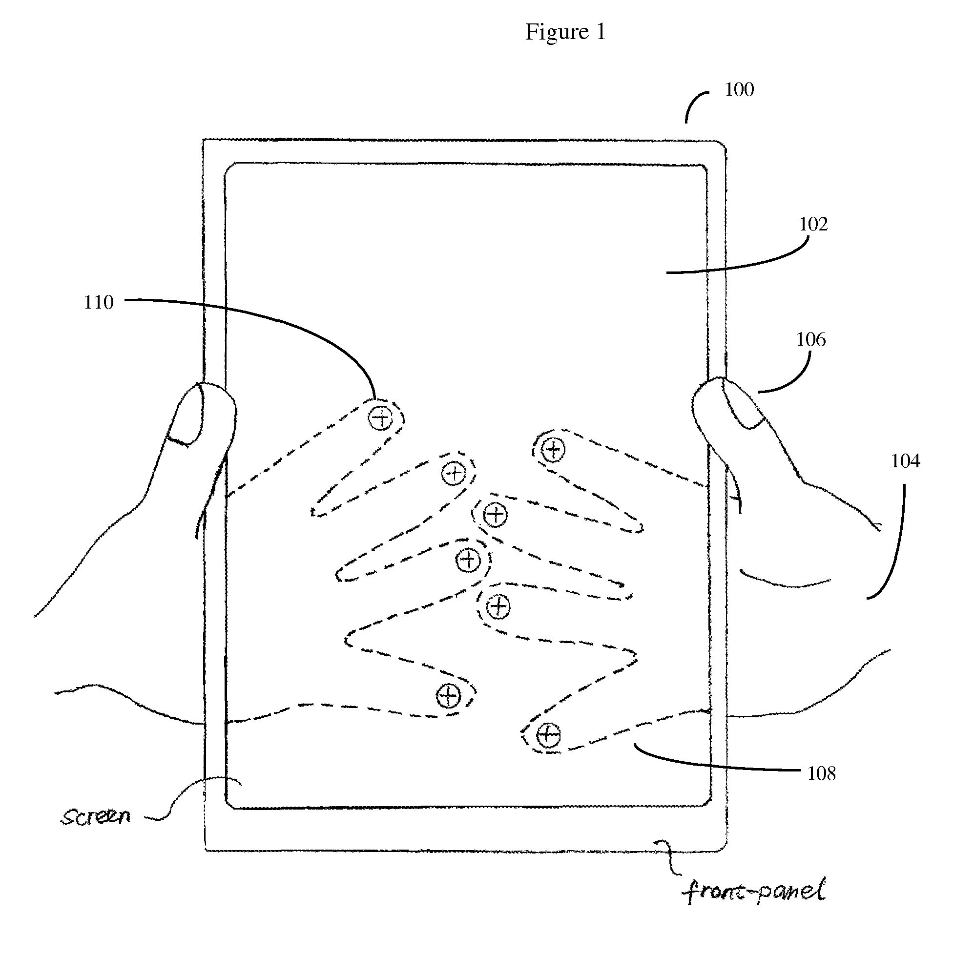 Method for user input from the back panel of a handheld computerized device