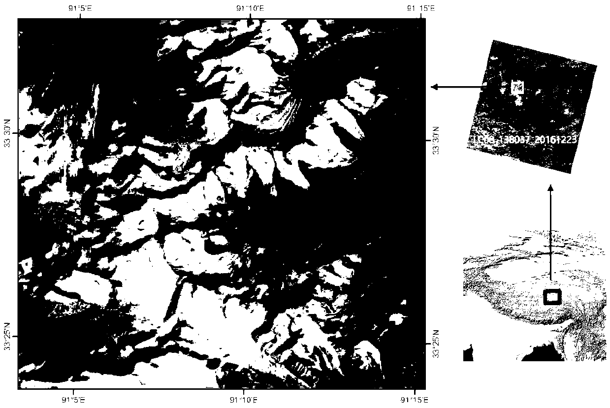 Plateau mountain shadow area glacier identification method