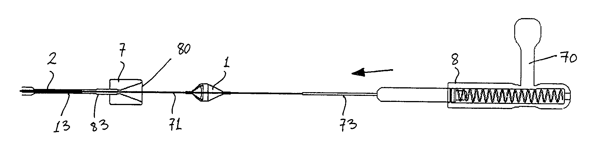 Device for loading an embolic protection filter into a catheter