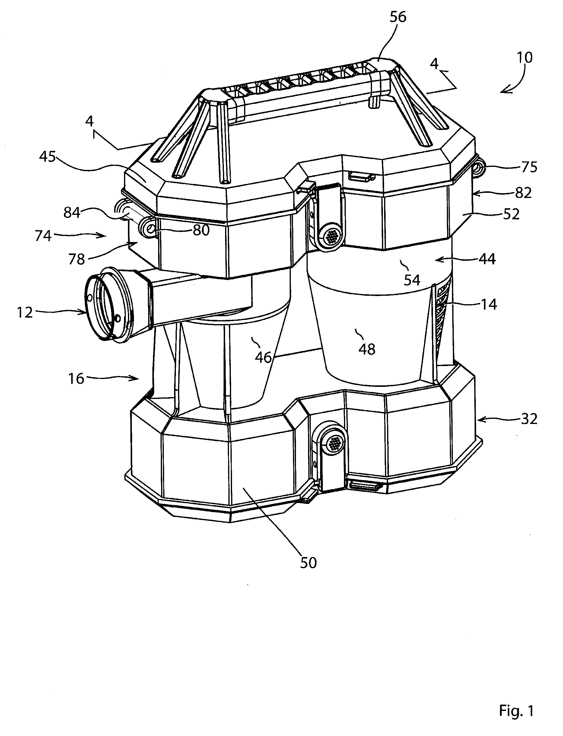 Surface cleaning apparatus with shoulder strap reel
