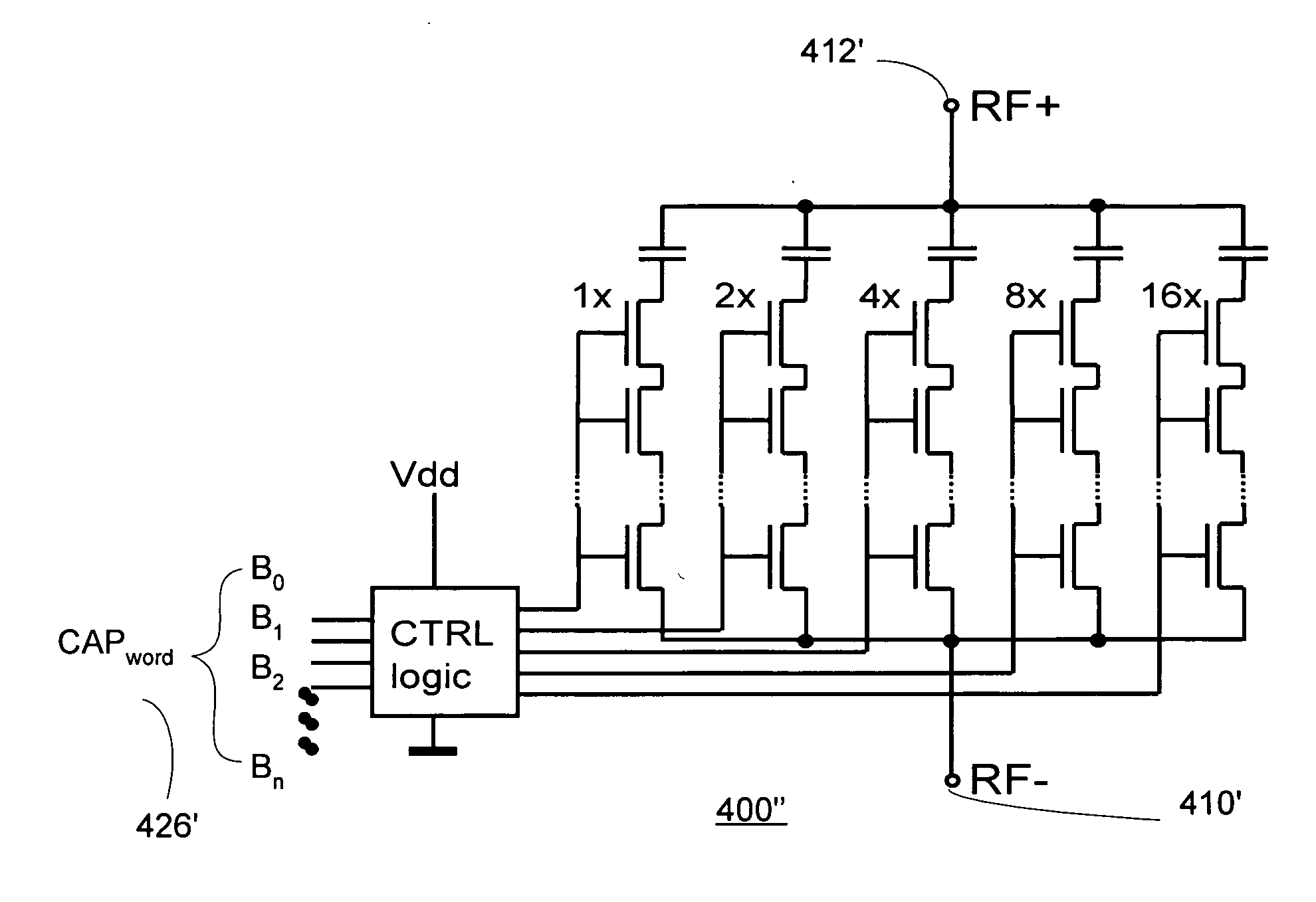 Method and apparatus for use in digitally tuning a capacitor in an integrated circuit device