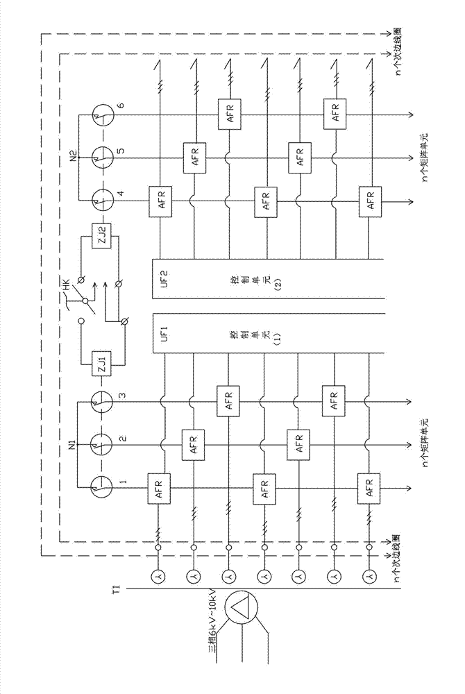 Alternating current dual-control and high-voltage matrix frequency-conversion electronic control system of hoisting machine