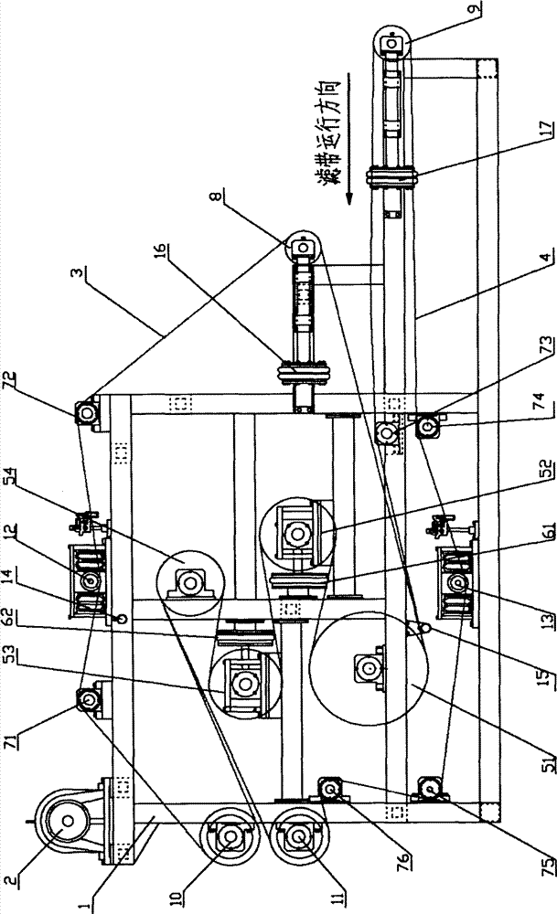 Multi-tensioning belt filter press