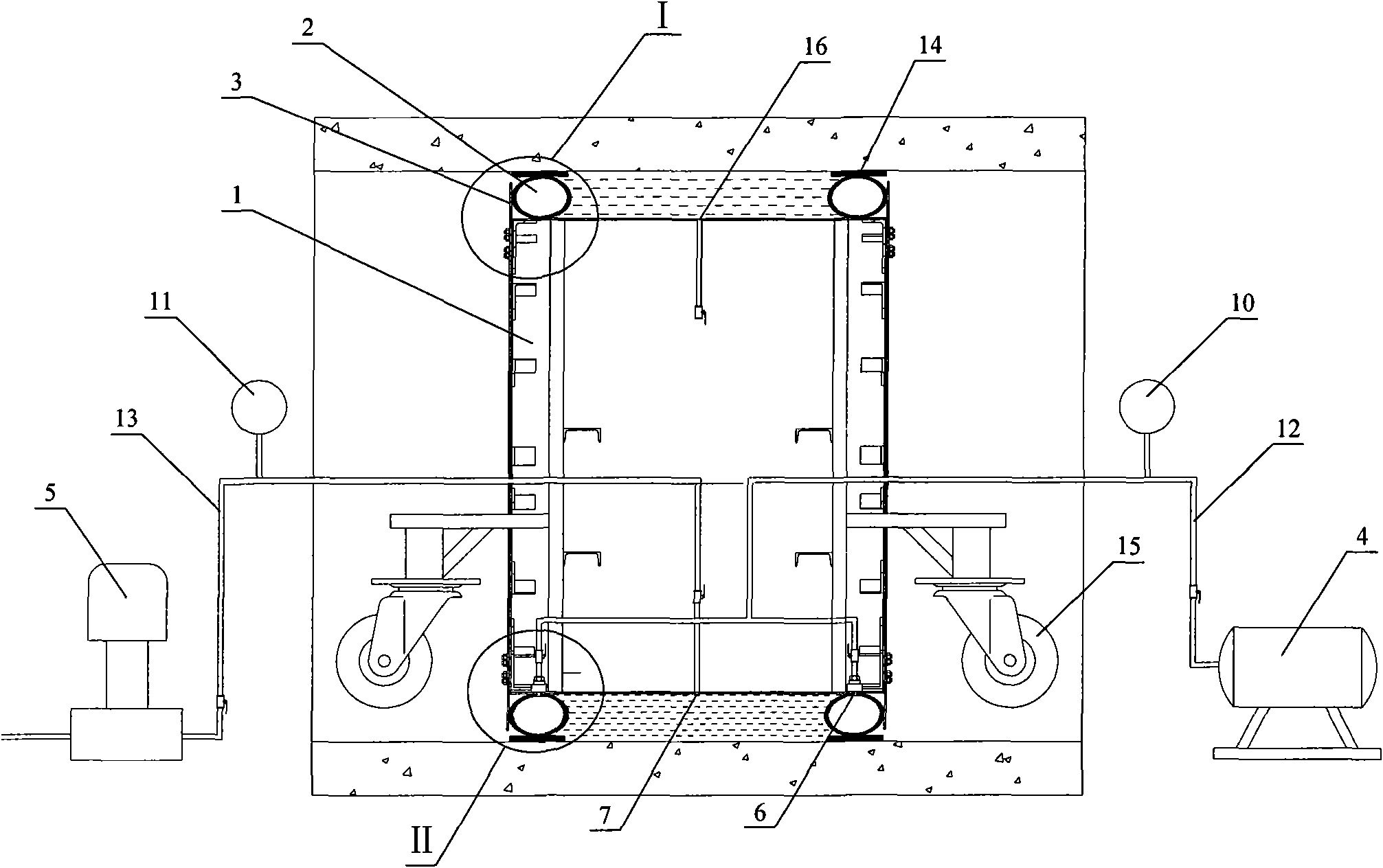 Large-diameter pipeline sealing property detection device and method